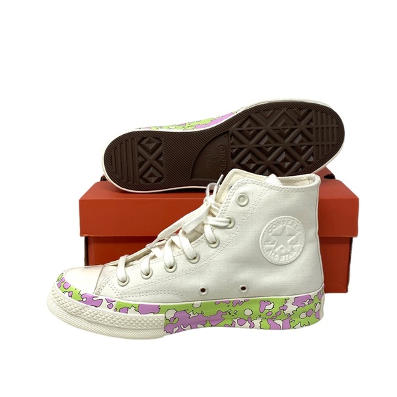 💖MEGA SALE💖Converse CHUCK 70 All Star Crafted Florals Egret Women  A01187C - Picture 4 of 10